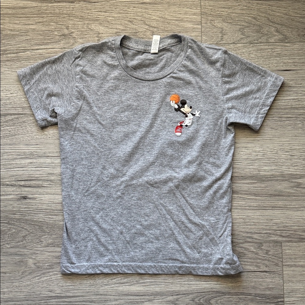 Gray Kids Mickey Mouse Basketball TShirt Size L